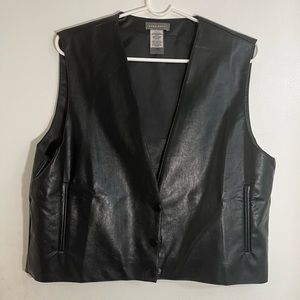 Black leather vest